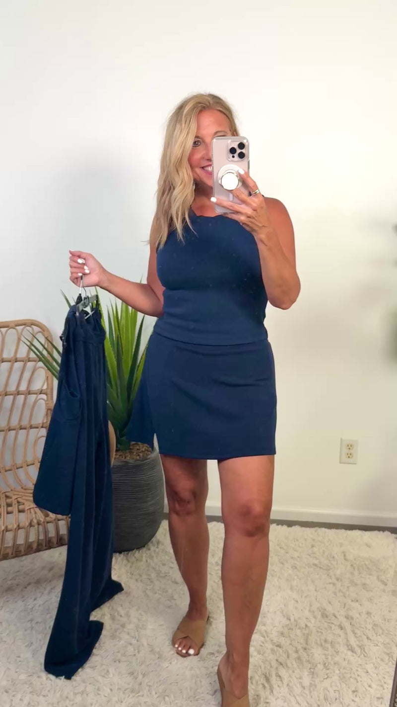 Bobbie Soft Modal Skirt : Navy
