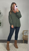 Take The Time Thermal Ribbed Top : Olive