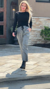 Midtown Strolls Twill Pull On Pants : Charcoal/Plaid