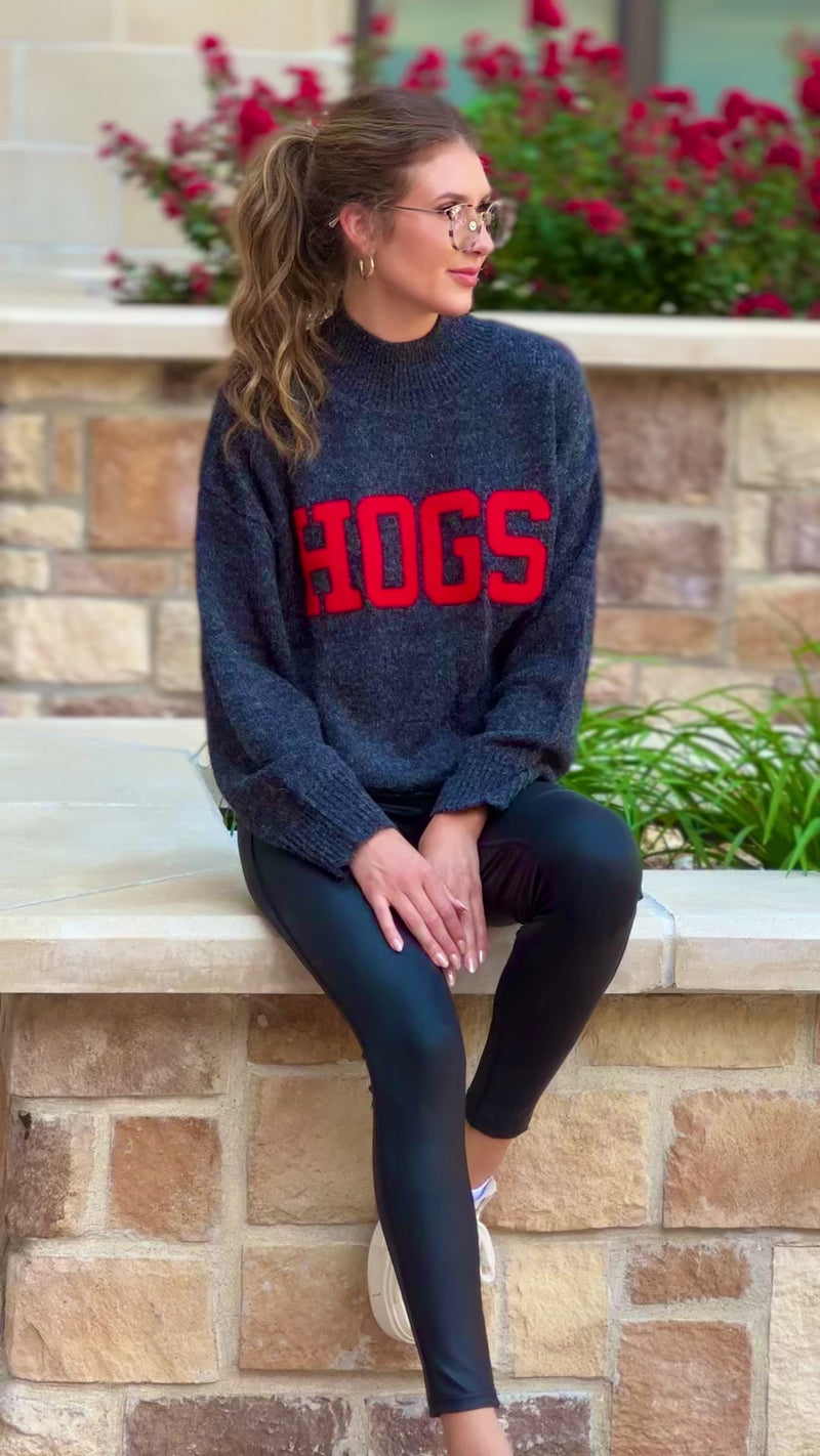 U of Arkansas Hogs Sweater : Black
