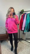 Willa Weekend Getaway Soft Long Pullover : Fuchsia