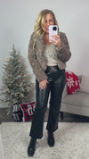 So In Love Textured Faux Fur Jacket : Toffee