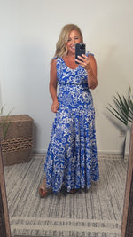 Jennae Tiered Maxi Dress : Blue