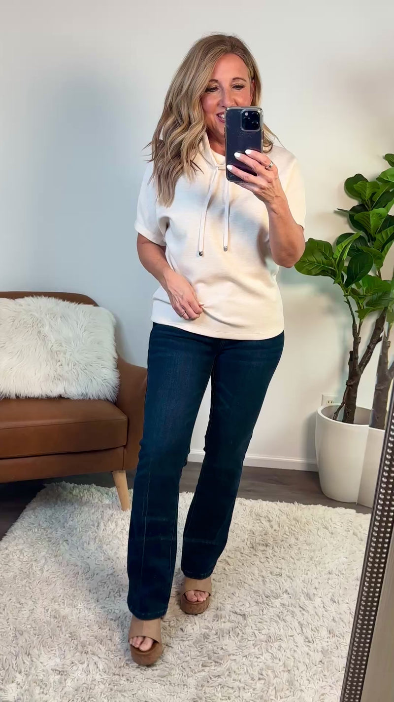 Tribal Solange Funnel Neck Top : Oatmeal
