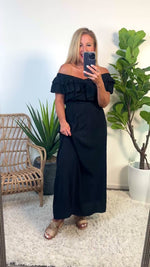 Tribal Delvina Maxi Dress w/ Front Detail : Black