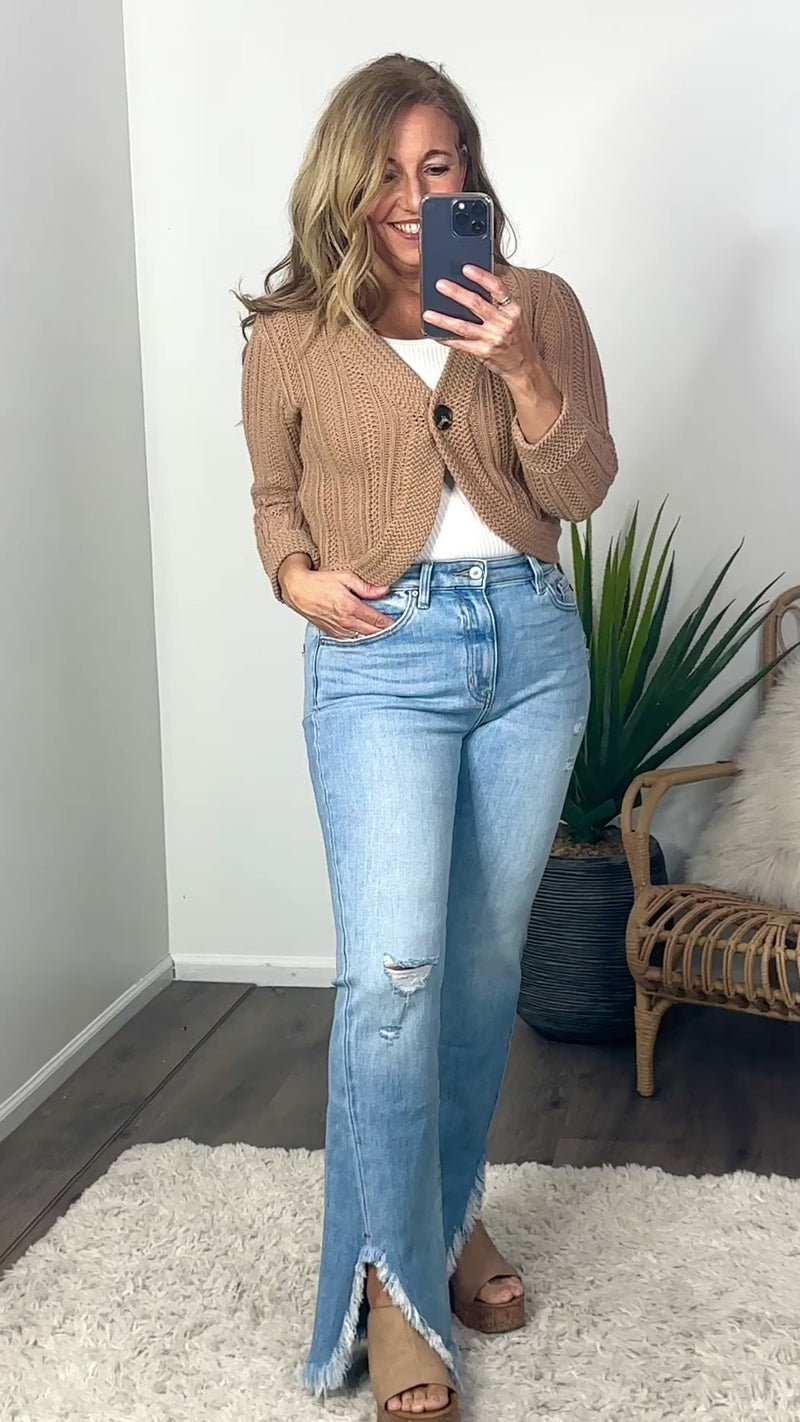 Tribal Heidi Cotton Button Bolero : Dune