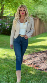 Hit The Town Faux Leather Puff Sleeve Jacket : Light Taupe