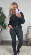 Liverpool Minka Textured Dolman Sweater : Black