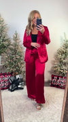 Holiday Berries Satin Blazer : Red