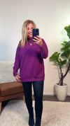 Tribal Annelle Funnel Neck Tunic : Dark Plum