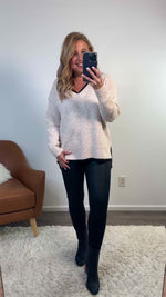 Cafe Date V Neck Sweater : Oatmeal