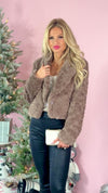 So In Love Textured Faux Fur Jacket : Toffee