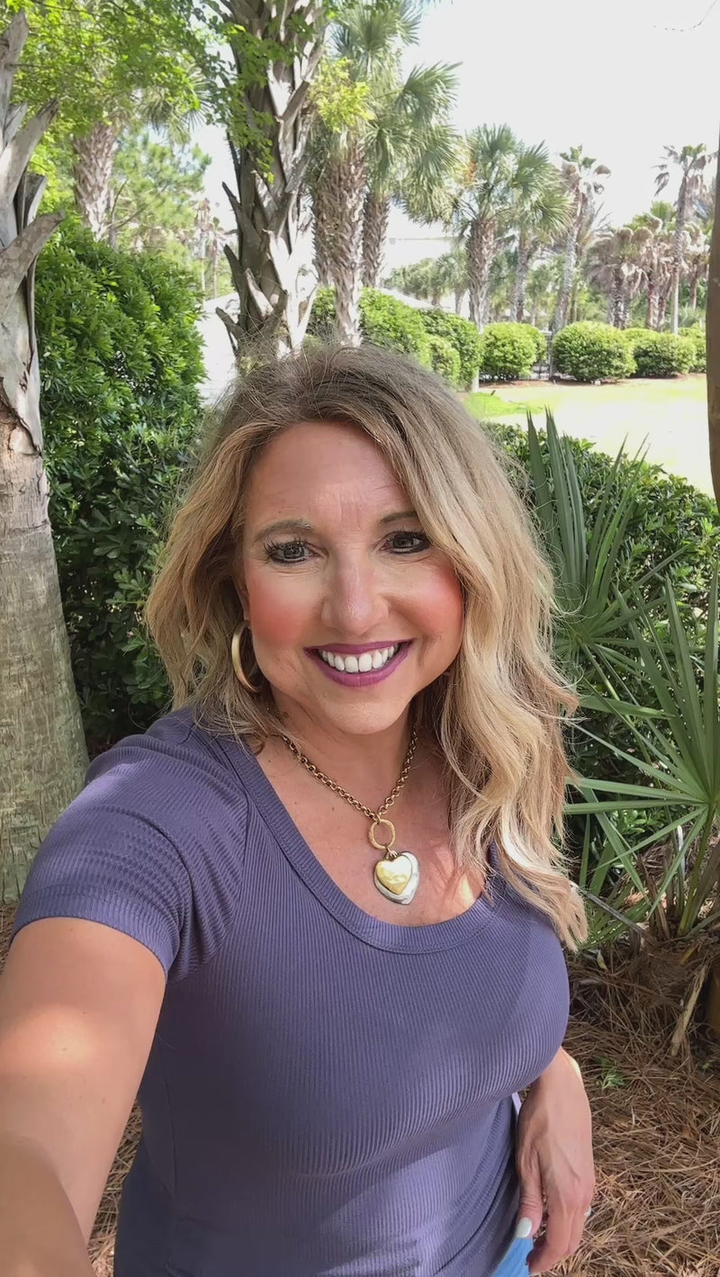 Cambria Scoop Neck Tee - Navy