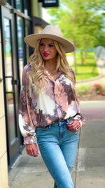 Andie V neck Blouse : Mauve