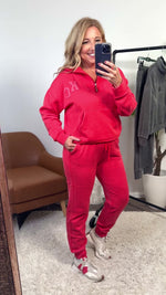 KC Vintage Wash Jogger Set : Red