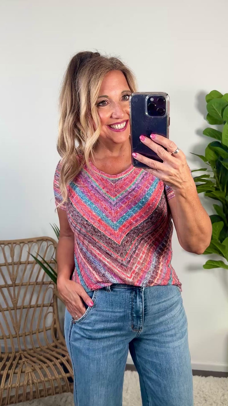 Liverpool Mika Scoop Neck Knit Top : Paradise