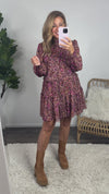 Wish Upon A Star Smocked Yoke Tiered Dress : Plum/Multi