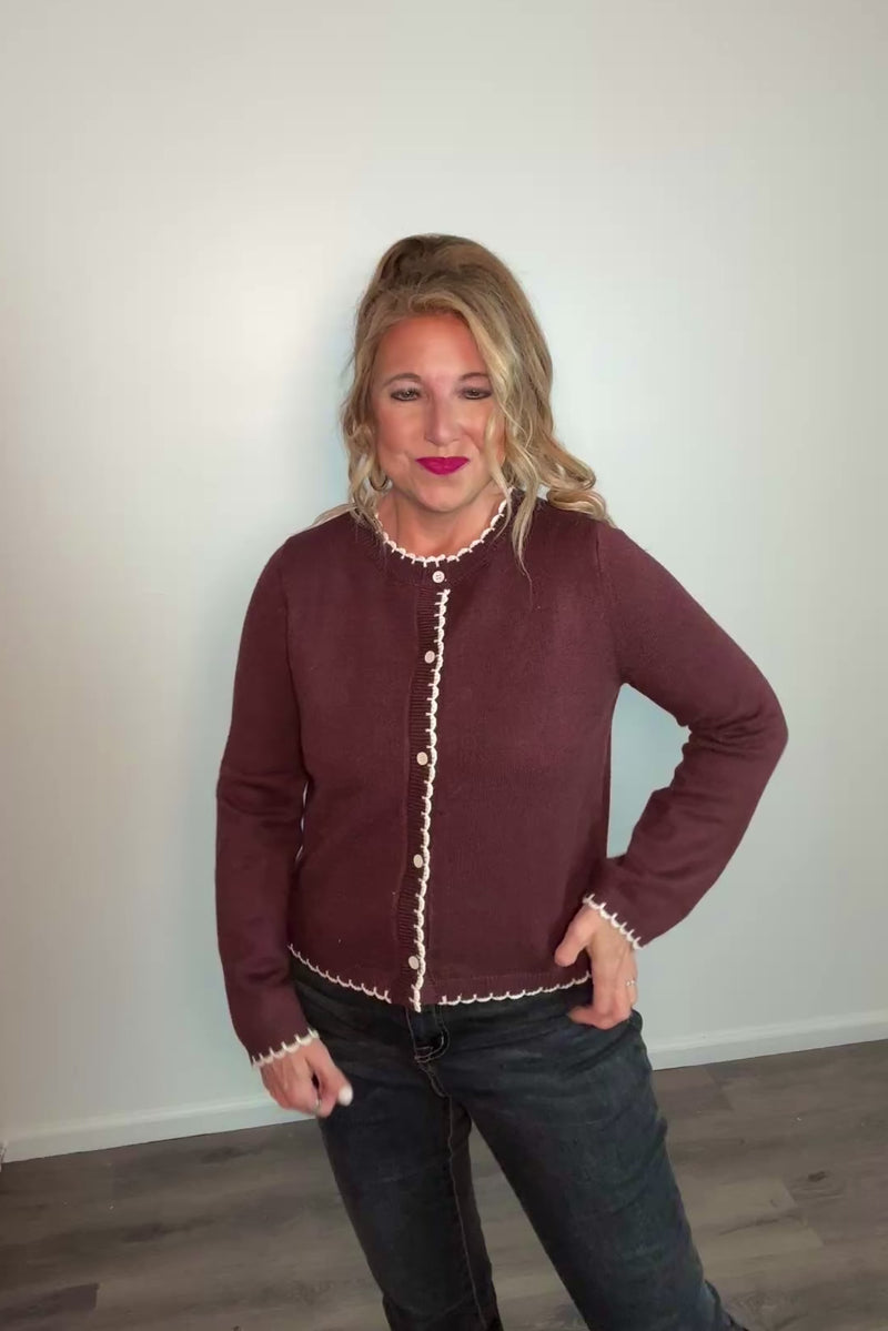 Evalina Sweater Cardigan : Brown