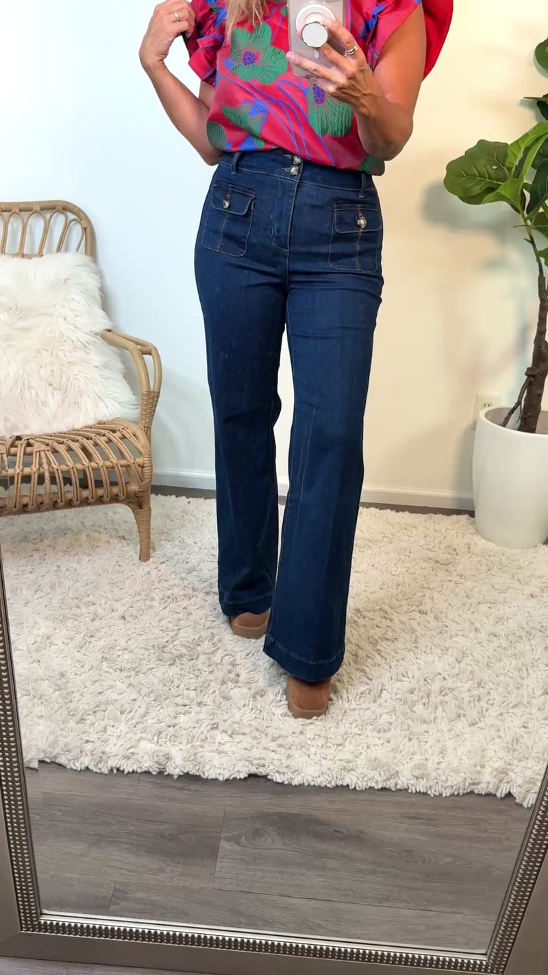 Tribal Brooke Palazzo w/ crease Jean : Deepwater