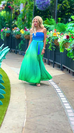 Julie Strapless Maxi Dress : Blue Green