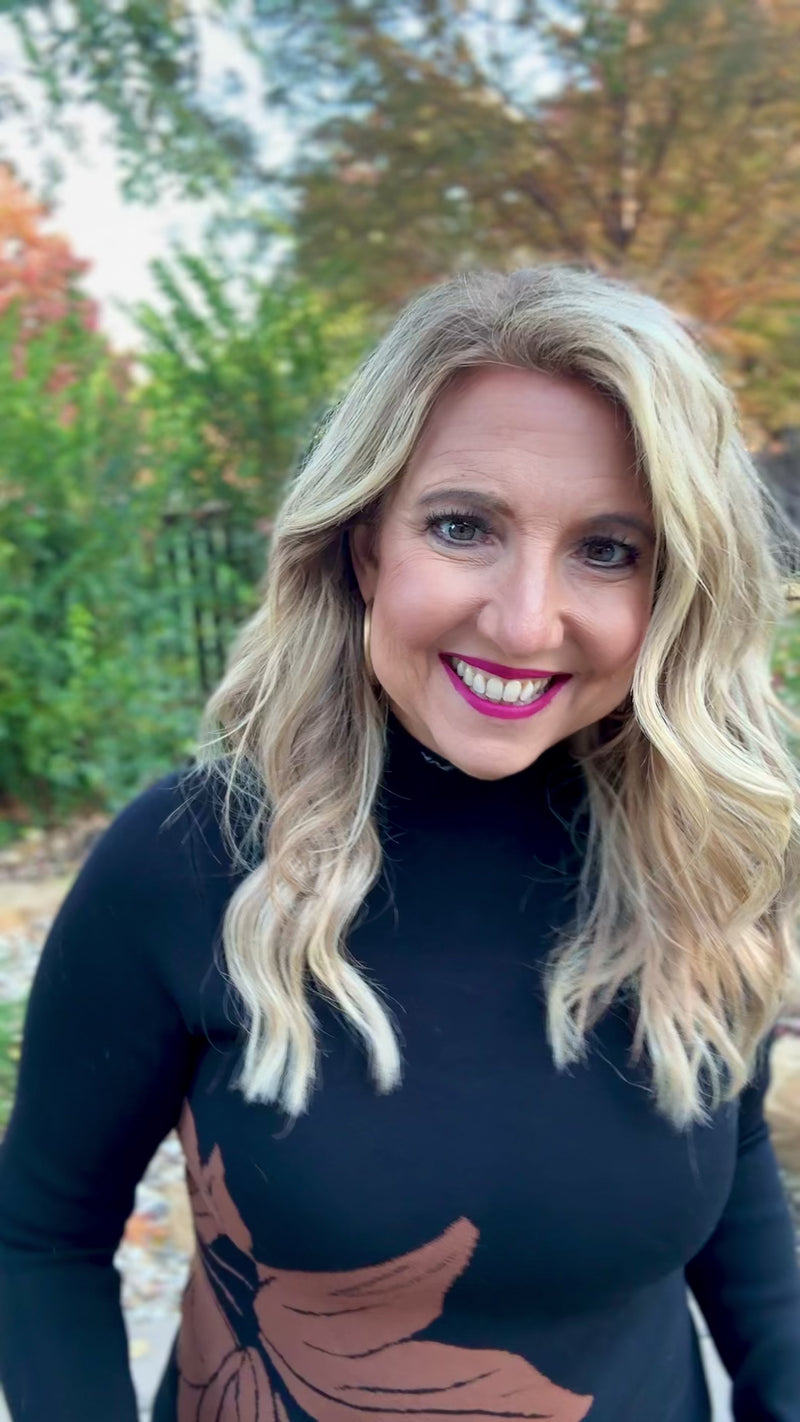 Charlie B Ellegra Reversible Knit Top : Black