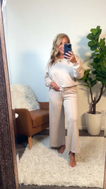 Patrice Drawstring Wide Leg Pant : Stone