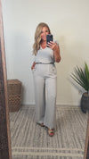 Benal 2 piece linen blend outfit : Cool Sage Grey