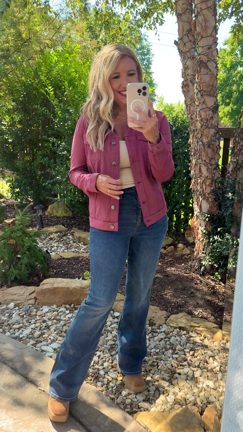 Bridie Button Up Jacket : Dark Mauve