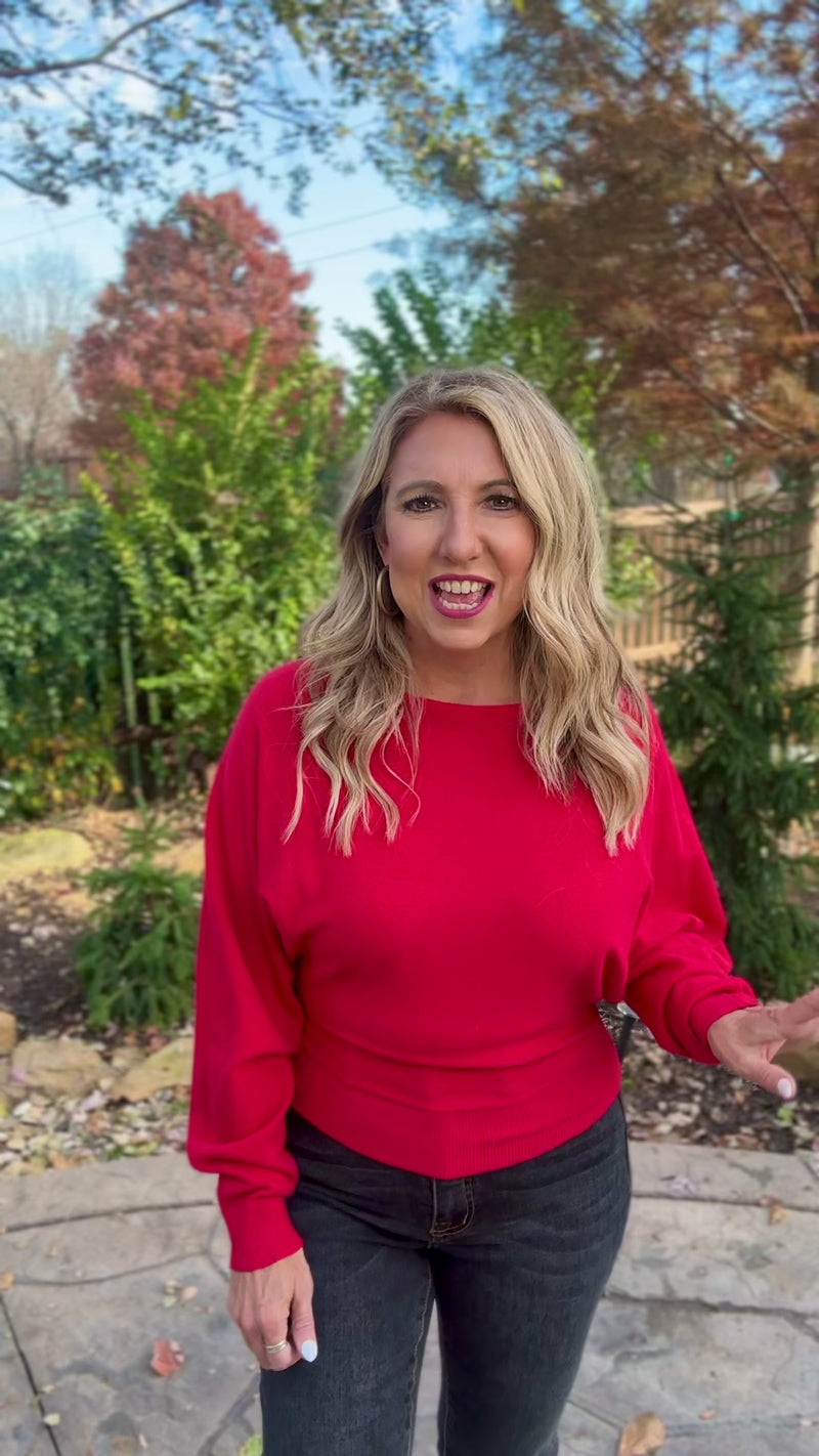 Astra Boatneck Sweater : Red