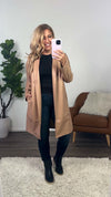 Always Ahead Faux Leather Long Jacket : Beige