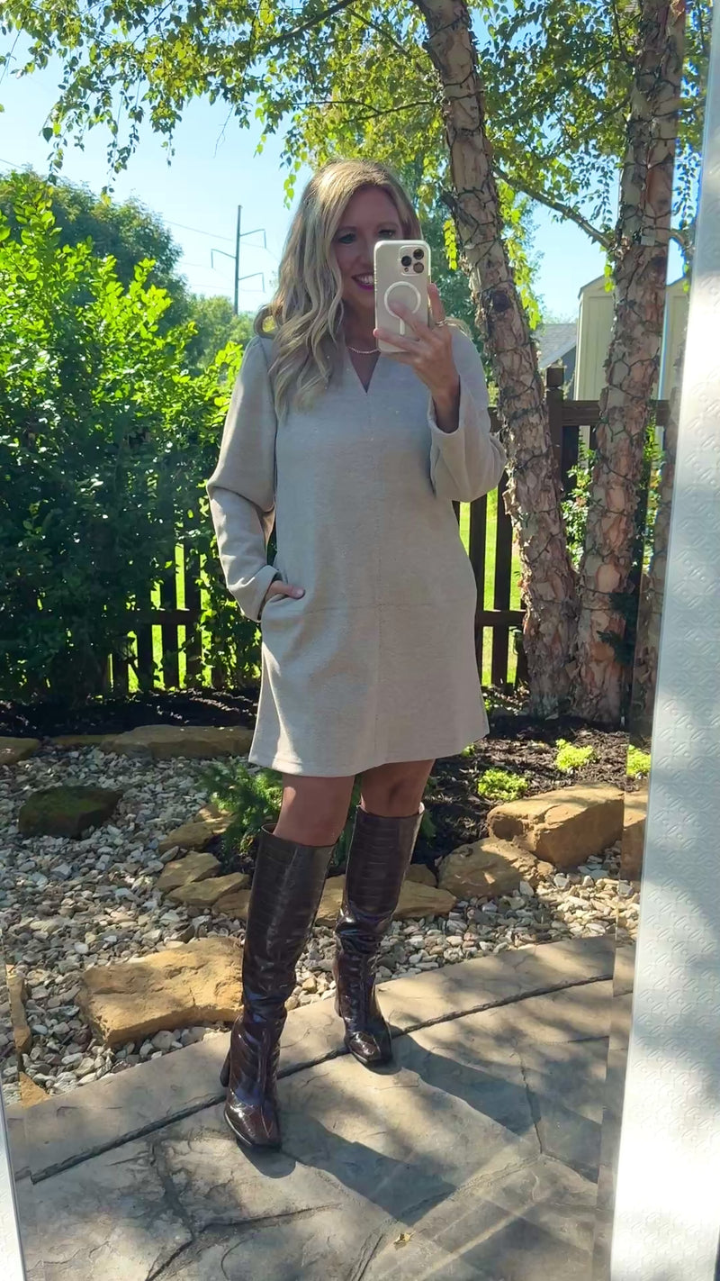 Orelia Dress : Taupe