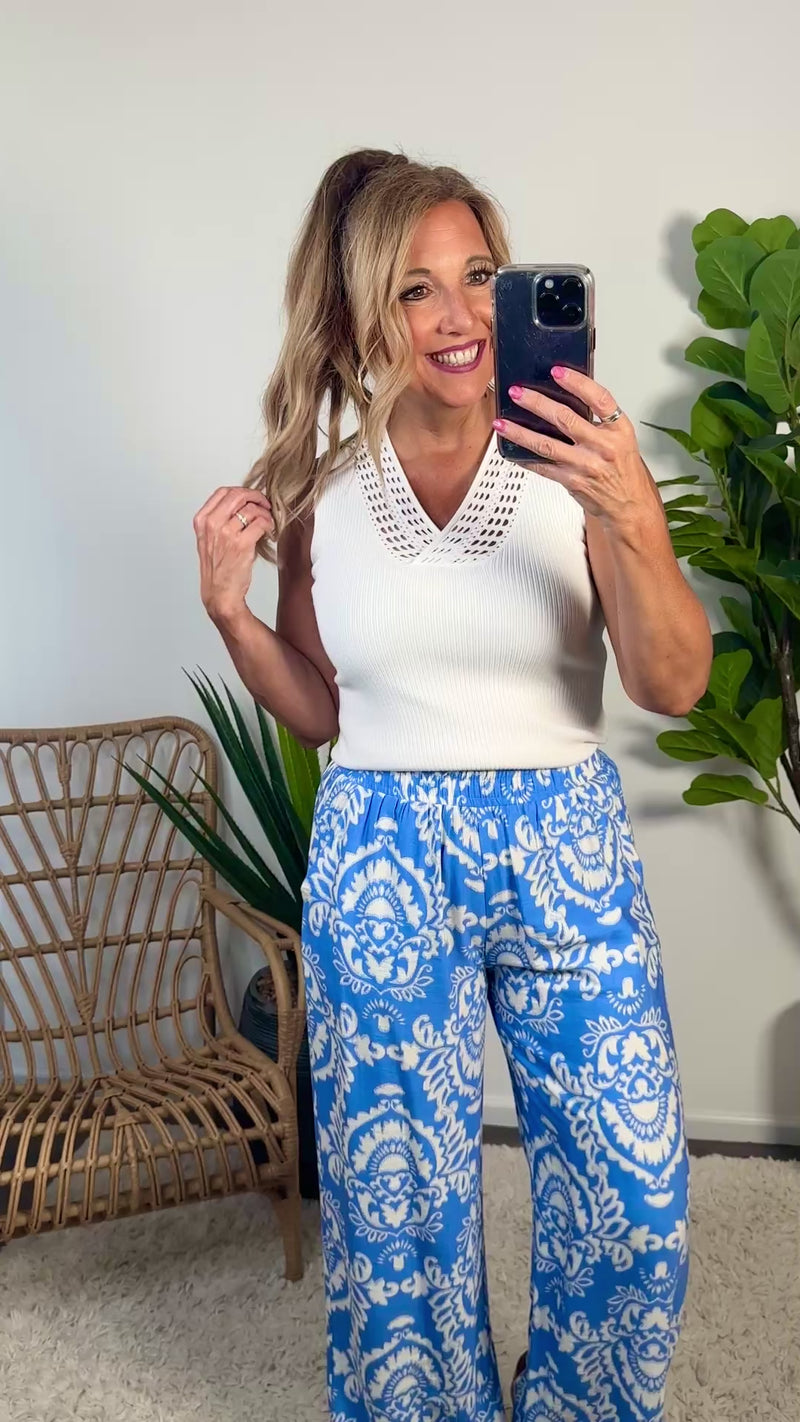 Maxxy  V Neck Fitted Sweater Top : Off White