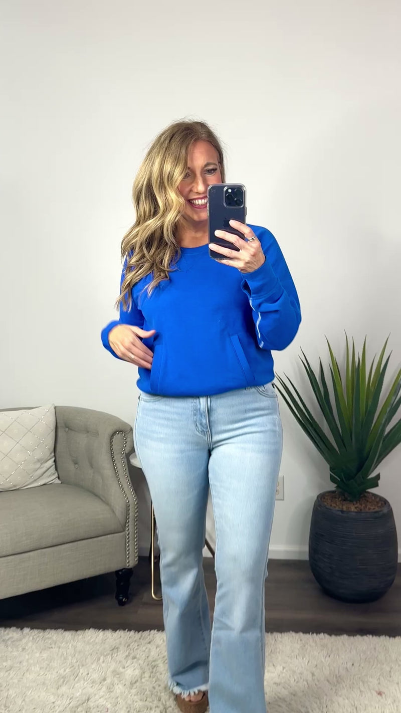 Tribal Tammy Crew Neck Sweatshirt : Cobalt