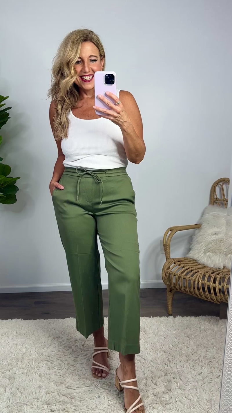 Liverpool Alicia Culotte Pants : Olive