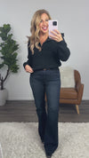 Cozy Up To You Plush Half Zip Pullover : Black