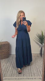 Blakely Tiered Dress : Navy