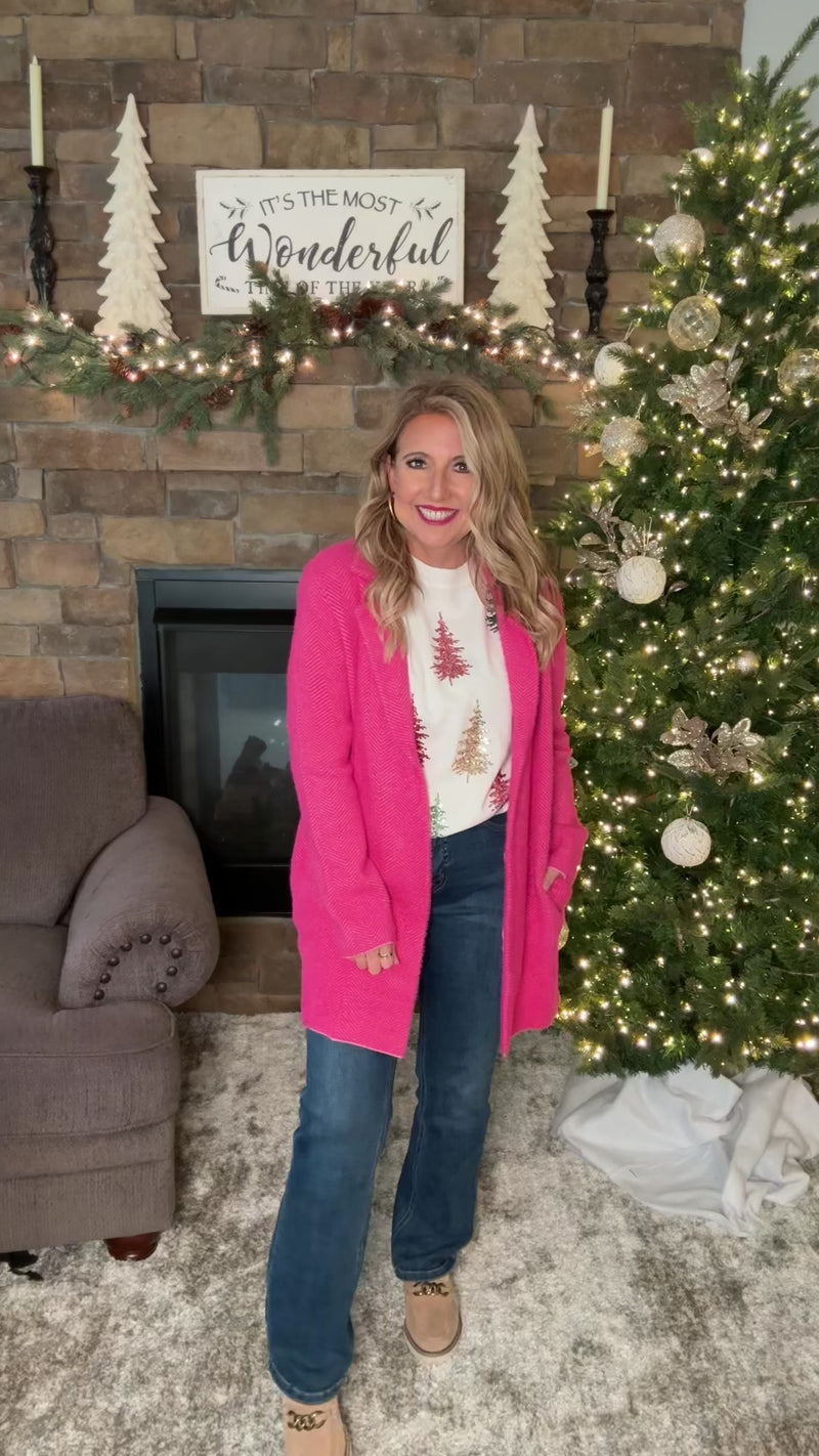 Liverpool Carlene Open Front Sweater Coat : Pink