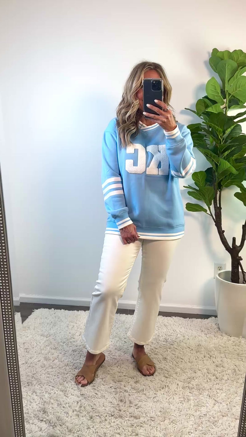 KC Chenille Soft Pullover : Powder Blue