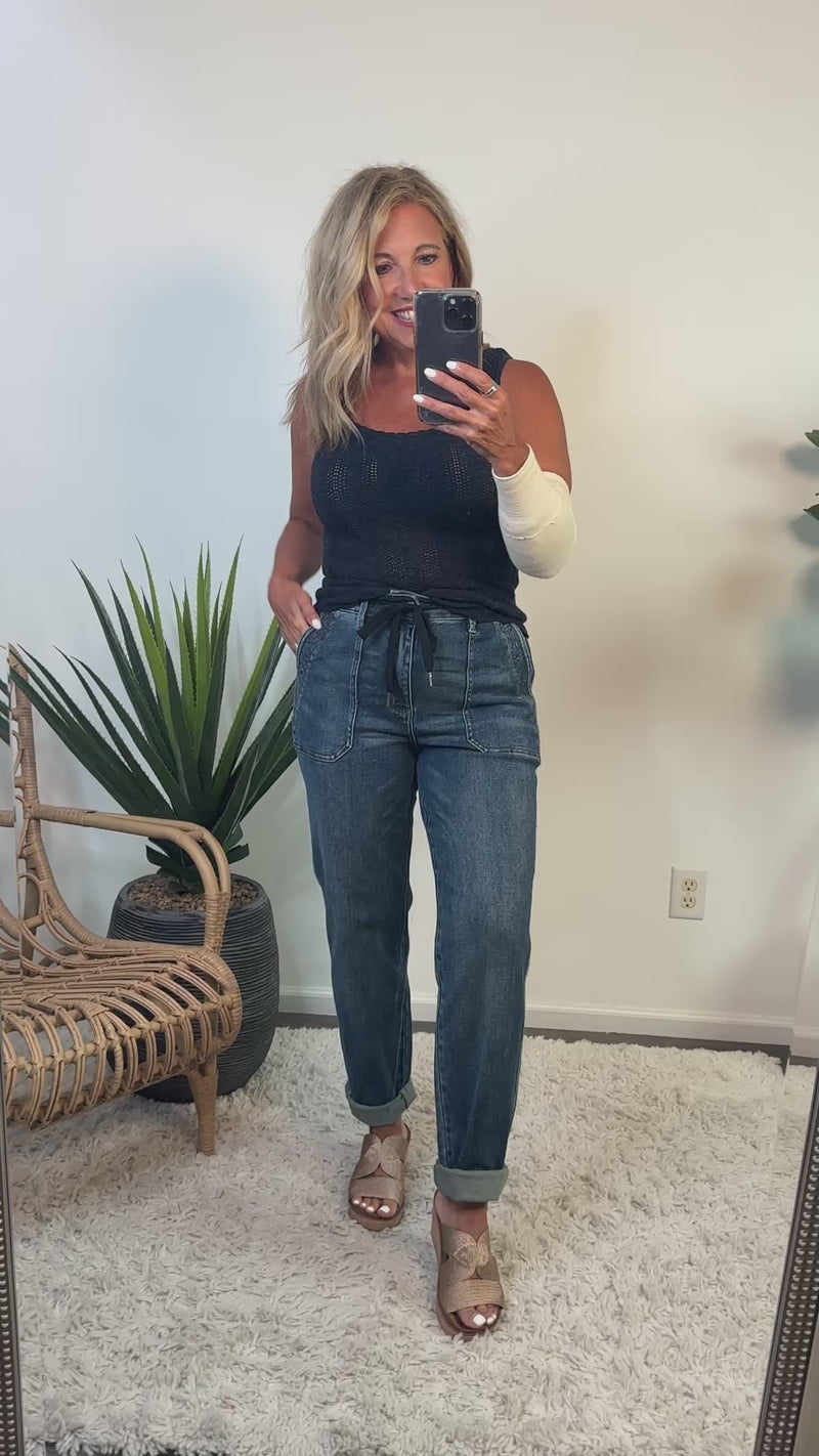Judy Blue Zadie High Waist Vintage Jogger : Dark