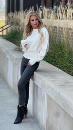 Follow Your Path Pleated Puff Sleeve Sweater : Natural