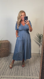 Lorrie Midi Dress : Dark Denim