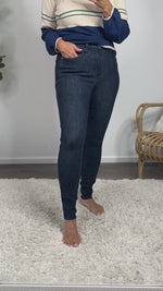 Judy Blue Kylie High Waist Raw Hem Skinny Jean : Dark