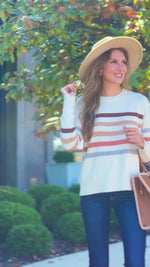 Sandie Striped Crew Neck Sweater