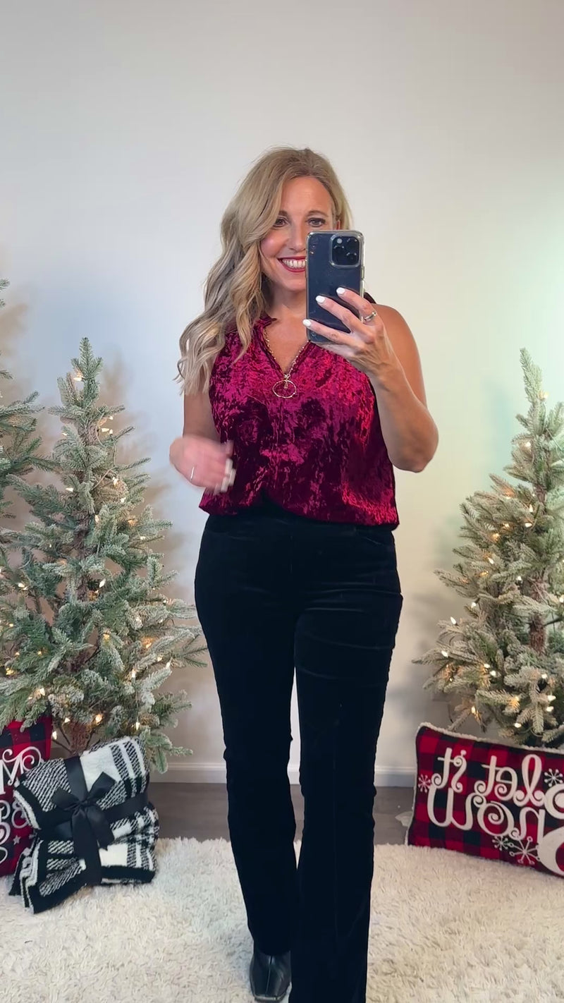The First Noel Velvet Tank : Wine