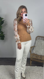 Believe In Love Contrast Sleeve Faux Sweater Vest : Camel
