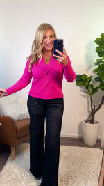 Hollis Front Knotted Sweater : Fuchsia