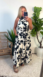 Alivia Halter Top Maxi Dress : Black