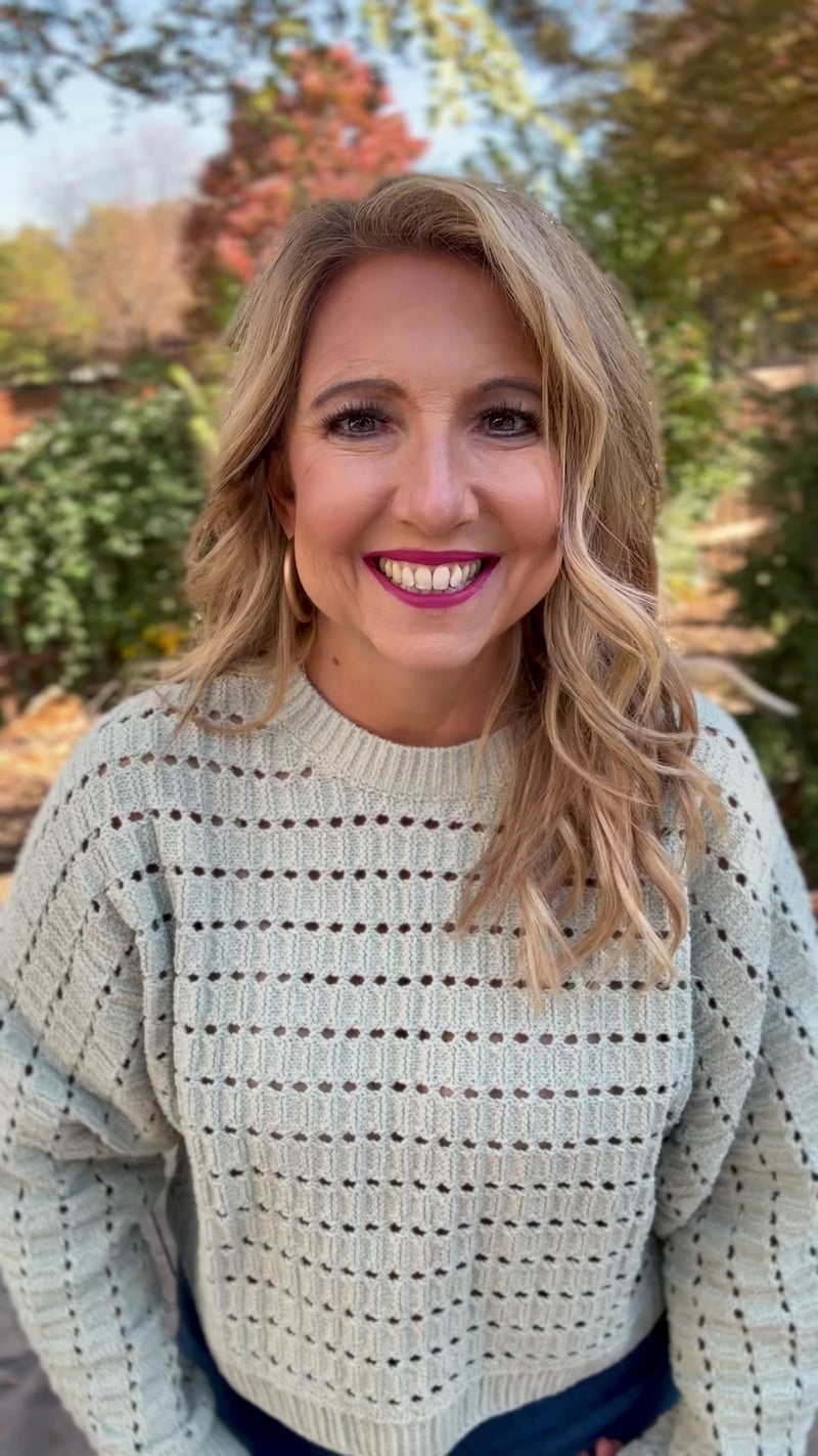 Lilith Crop Sweater : Sage