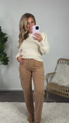 Follow Your Path Pleated Puff Sleeve Sweater : Natural