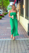 Carlie Strapless Pocketed Jumpsuit : Green